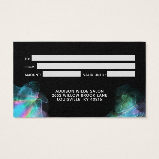 Holographic Alcohol Ink Modern Gift Card (Rückseite)