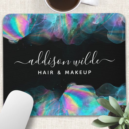 Holographic Alcohol Ink Modern Mousepad