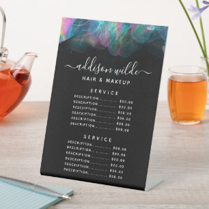 Holographic Alcohol Ink Price List Salon Wellness- Sockelschild