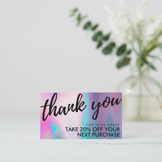 Holographic Beauty Salon Discount Card Visitenkarte (Stehend Vorderseite)