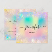 Holographic Beruflich Gold Confetti Unicorn Einladung (Vorne/Hinten)