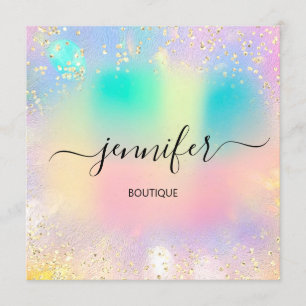 Holographic Beruflich Gold Confetti Unicorn Einladung