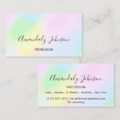 Holographic Beruflich Makkeup Artist Pink Visitenkarte (Vorne/Hinten)