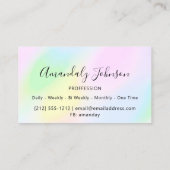 Holographic Beruflich Makkeup Artist Pink Visitenkarte (Rückseite)
