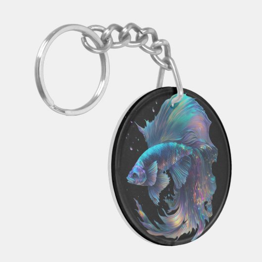 Holographic Beta Fish Schlüsselanhänger (Vorderseite links)