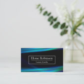 Holographic Black Blue Elegante Business Card Visitenkarte (Stehend Vorderseite)