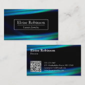 Holographic Black Blue Elegante Business Card Visitenkarte (Vorne/Hinten)