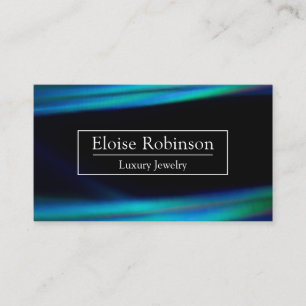 Holographic Black Blue Elegante Business Card Visitenkarte