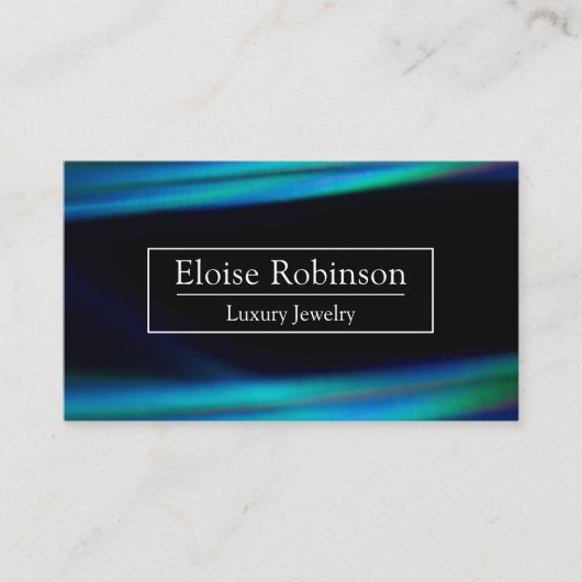 Holographic Black Blue Elegante Business Card Visitenkarte (Vorderseite)