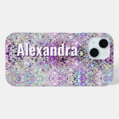Holographic Bling Glitzern Glitzer Lila Case-Mate iPhone Hülle (Rückseite (Horizontal))