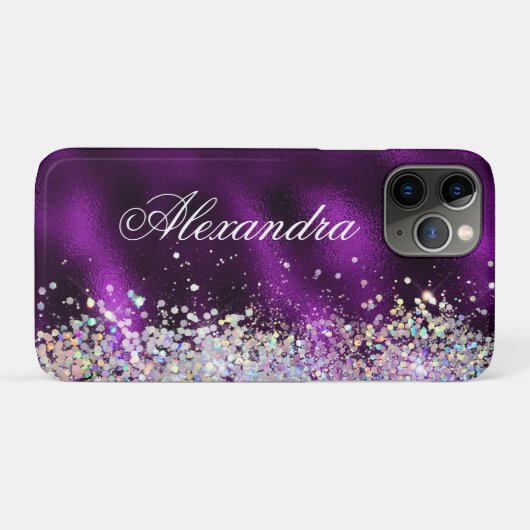 Holographic Bling Luxury Sparkle Glitzer Custom Case-Mate iPhone Hülle (Rückseite (Horizontal))