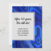 Holographic Blue Abalone Muschel Fraktal Vow Renew Einladung (Vorderseite)