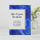 Holographic Blue Abalone Muschel Fraktal Vow Renew Einladung (Stehend Vorderseite)