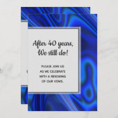 Holographic Blue Abalone Muschel Fraktal Vow Renew Einladung (Vorne/Hinten)