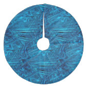 Holographic Blue Fraktal IMITATS Paua Abalone Musc Fleece Weihnachtsbaumdecke (Vorderseite)