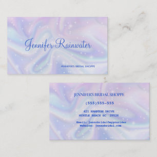 Holographic Blue Lila Glitzer Business Card Visitenkarte