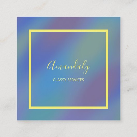 Holographic Blue Makeup ARTIST Influencer Quadratische Visitenkarte (Vorderseite)