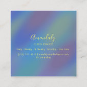 Holographic Blue Makeup ARTIST Influencer Quadratische Visitenkarte (Rückseite)