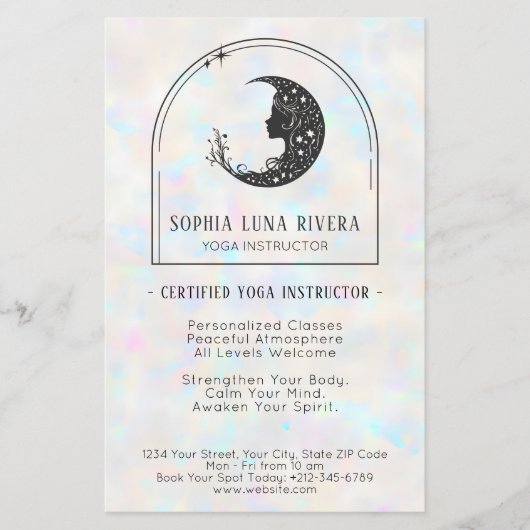 Holographic Boho Arch Celestial Crescent Moon Flyer (Vorne)