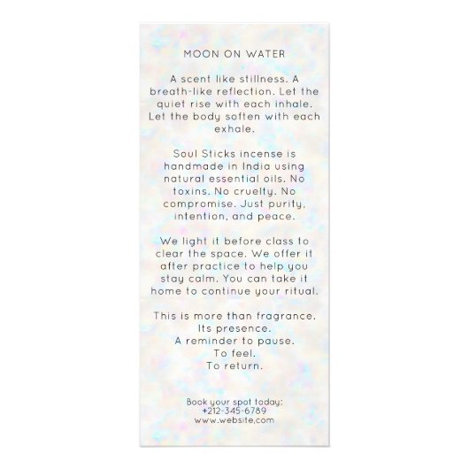 Holographic Boho Arch Celestial Crescent Moon Werbekarte (Hinten)