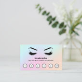 Holographic Browbar Eyelash Custom Loyalty Visitenkarte (Stehend Vorderseite)