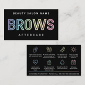 Holographic Brows Aftercare PMU Brow Instructions Visitenkarte (Vorne/Hinten)
