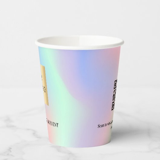 Holographic Business Corporate Logo qr Code Pappbecher (Links)