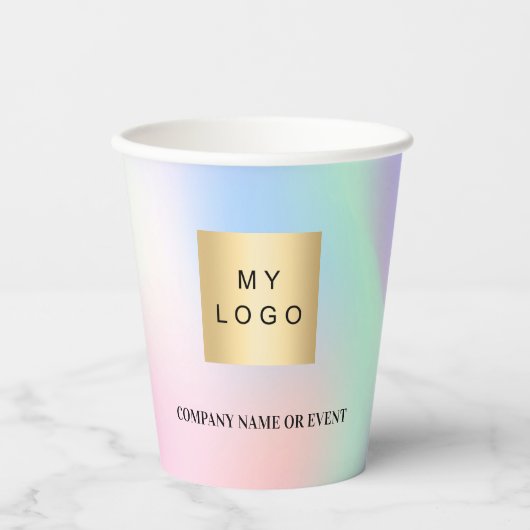 Holographic Business Corporate Logo qr Code Pappbecher (Vorderseite)