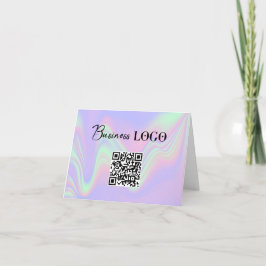 Holographic Business Logo Company QR Code Feiertagskarte
