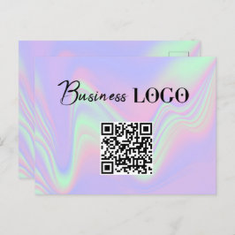 Holographic Business Logo Company QR Code Feiertagspostkarte