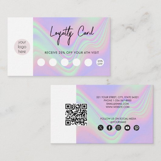 Holographic Business Logo QR Code Loyalty Visitenkarte (Vorne/Hinten)