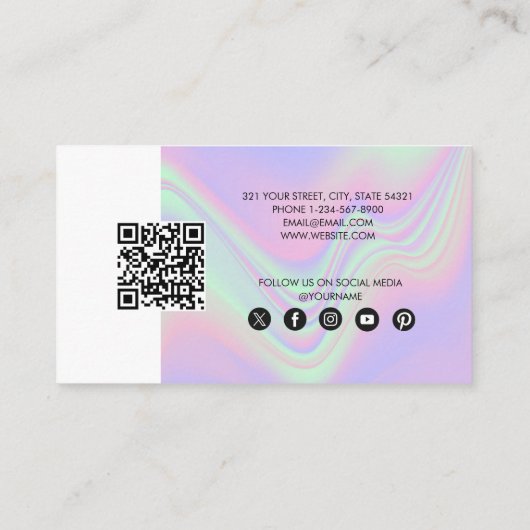 Holographic Business Refer A Friend Referral Card Visitenkarte (Rückseite)