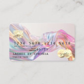 Holographic Chic Modern Credit Card Style Visitenkarte (Vorderseite)