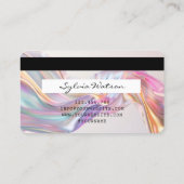 Holographic Chic Modern Credit Card Style Visitenkarte (Rückseite)