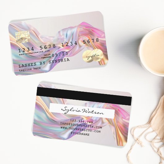 Holographic Chic Modern Credit Card Style Visitenkarte