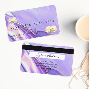 Holographic Chic Modern Credit Card Style Visitenkarte
