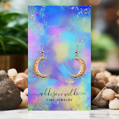 Holographic Chic Opal Iridescent Earring Display Visitenkarte