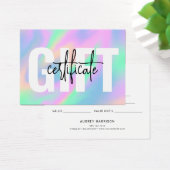 Holographic Chic Script Geschenkgutschein (Schreibtisch)