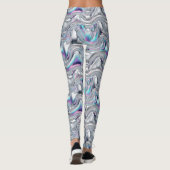 Holographic Chrome Iridescent Futuristic Pattern Leggings (Rückseite)
