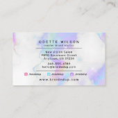 Holographic Clouds Hair Braiding Braider Stylist Visitenkarte (Rückseite)