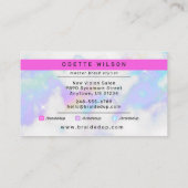 Holographic Clouds Hair Braiding Braider Stylist Visitenkarte (Rückseite)