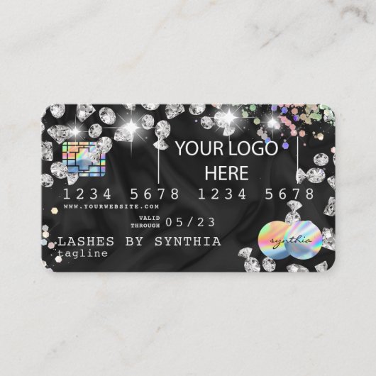 Holographic Credit Card Styling Diamonds add logo Visitenkarte (Vorderseite)