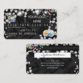 Holographic Credit Card Styling Diamonds add logo Visitenkarte (Vorne/Hinten)