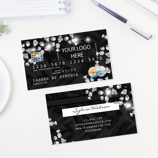 Holographic Credit Card Styling Diamonds add logo Visitenkarte