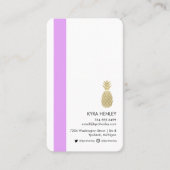 Holographic Crystal Gold Pineappel Simple Modern Visitenkarte (Vorderseite)