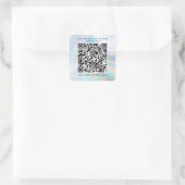 Holographic Custom Business QR Code Marketing Quadratischer Aufkleber (Tasche)