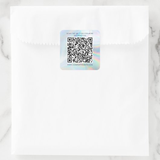 Holographic Custom Business QR Code Marketing Quadratischer Aufkleber (Tasche)