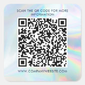 Holographic Custom Business QR Code Marketing Quadratischer Aufkleber (Vorderseite)