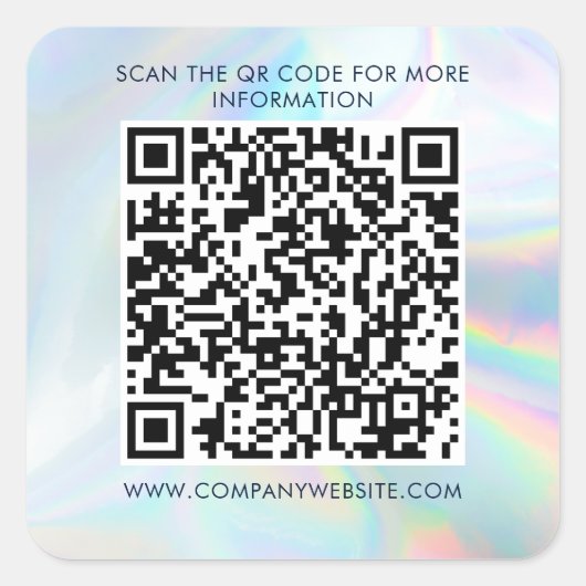 Holographic Custom Business QR Code Marketing Quadratischer Aufkleber (Vorderseite)