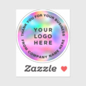 Holographic Cute Thank You Business Logo Vinyl Aufkleber (Blatt)